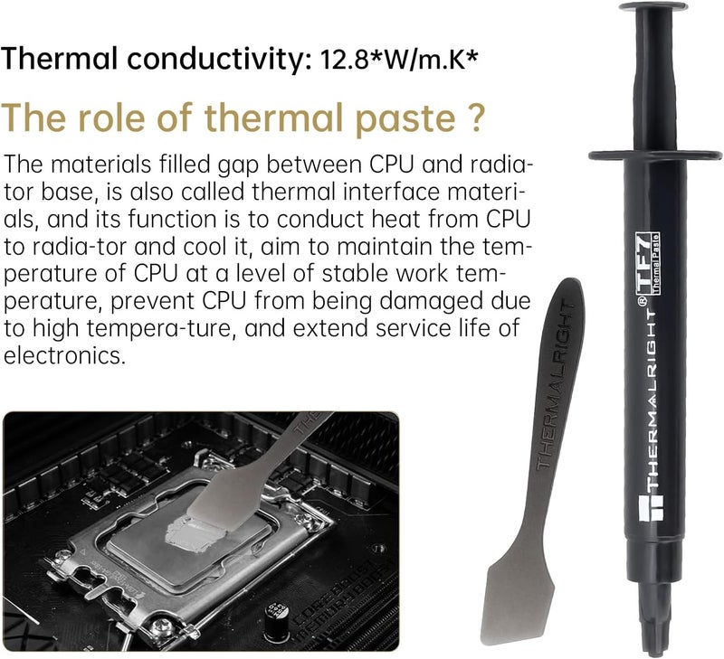 ITleads TF7 CPU Thermal Paste- 2Gram-Thermal Paste Thermal Conductivity 12.8W/m.k Heatsink Grease, High Durability for All heatsinks CPU Coolers | 1-Pack - Image 5